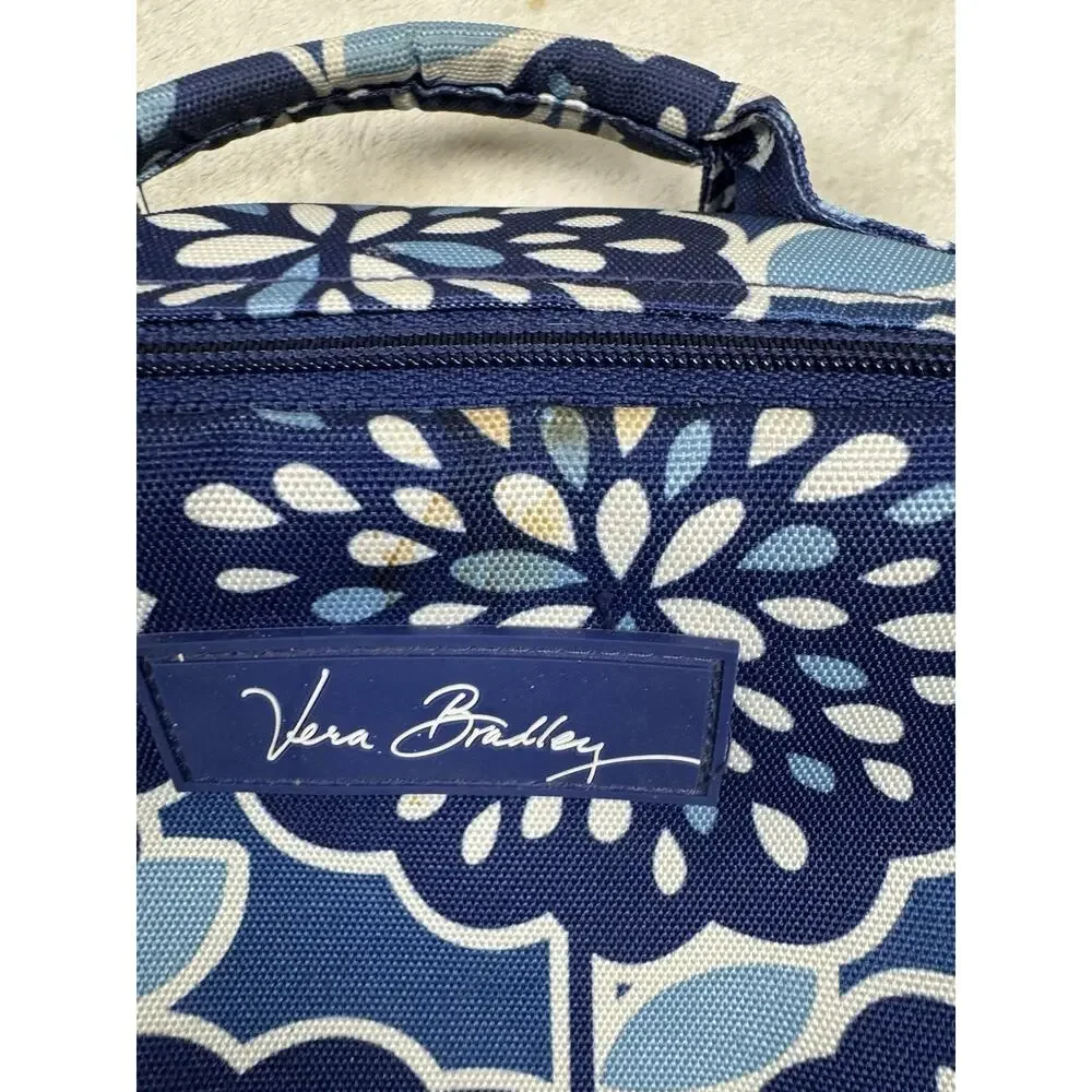 Vera Bradley Blue Floral Insulated Lunch Bag Cooler Zip Carry Handle Lunch Tote